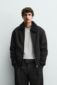 VESTE EFFET DAIM COMBINÉ