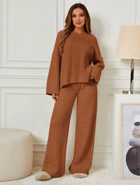 Ensemble pull 2 pièces Top manches longues - Marron