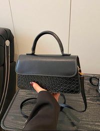 Sac à main à texture tressée - Noir