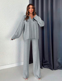 Ensemble pull à manches longues - Gris pâle