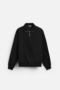 Sweat a zip sur le col - Noir