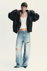 BLOUSON EN MATIÈRE SYNTHÉTIQUE