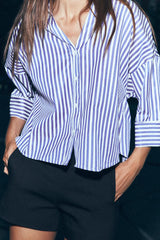 CHEMISE EN POPELINE À MANCHES AMPLES