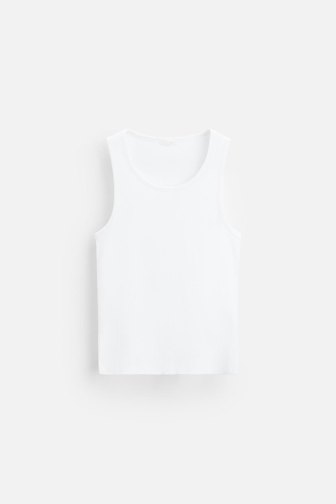 T-SHIRT DÉBARDEUR BASIQUE CÔTELÉ