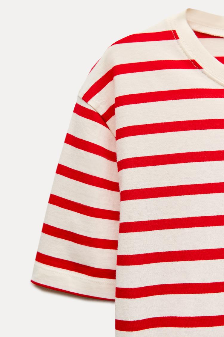 T-shirt coton basique à rayures