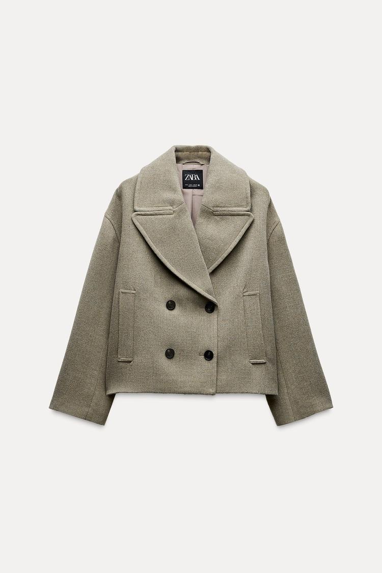 Manteau court croisé - vison