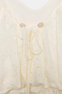 TOP BALLON À BRODERIES AJOURÉES