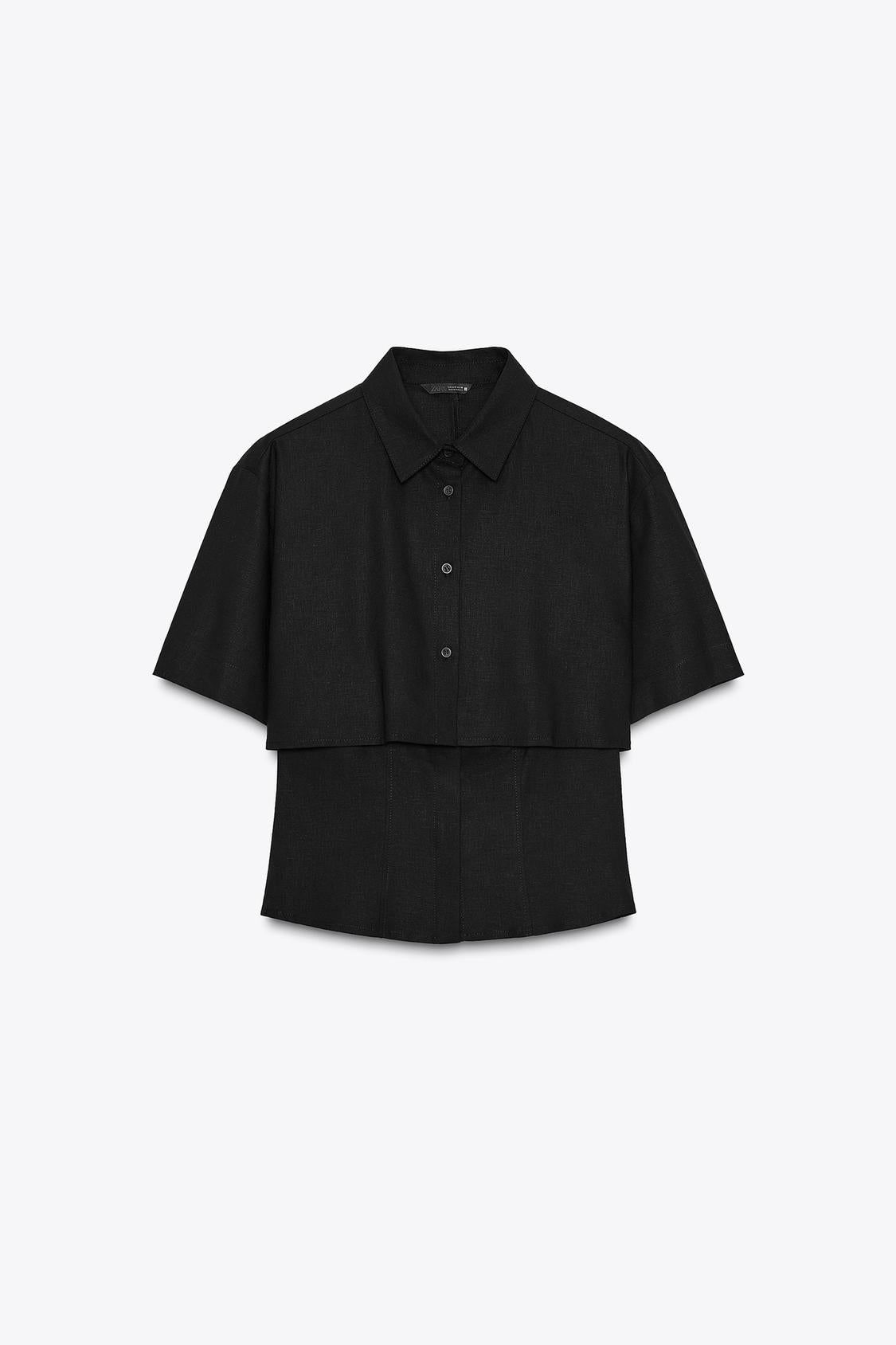 CHEMISE AJUSTÉE AVEC LIN DOUBLE ÉPAISSEUR