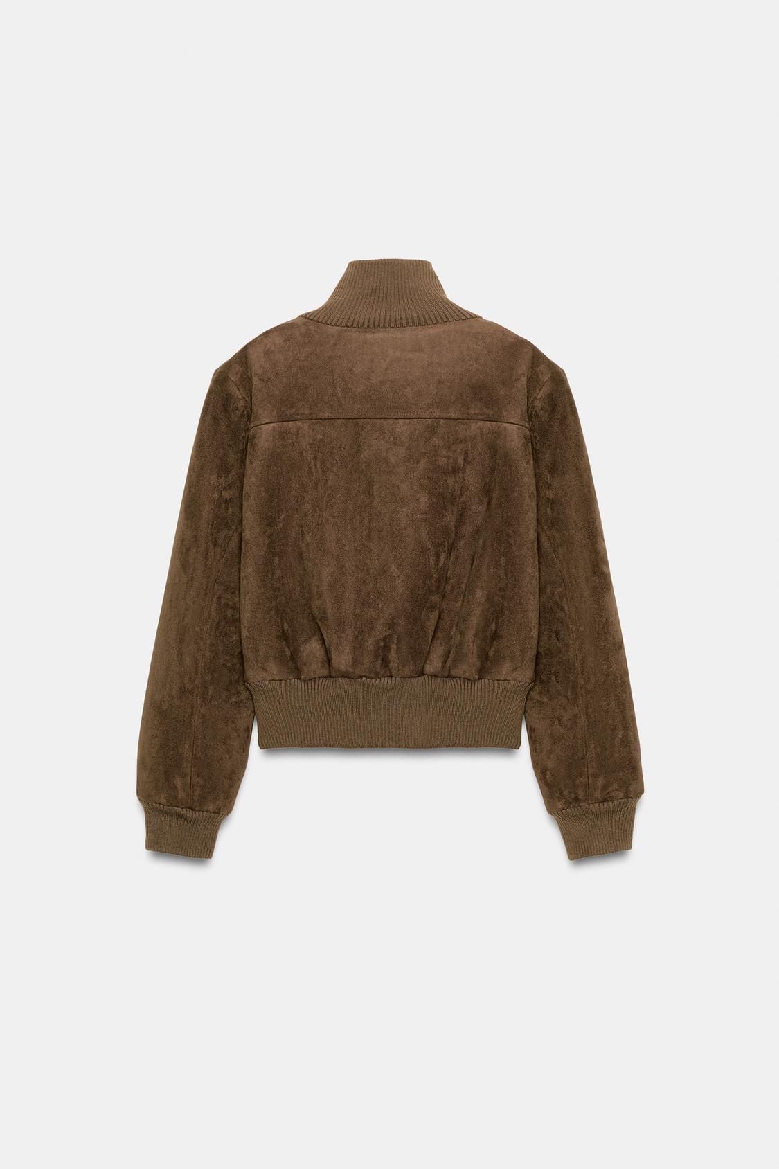 VESTE BOMBER COL MONTANT CÔTELÉ