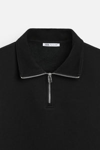 Sweat a zip sur le col - Noir