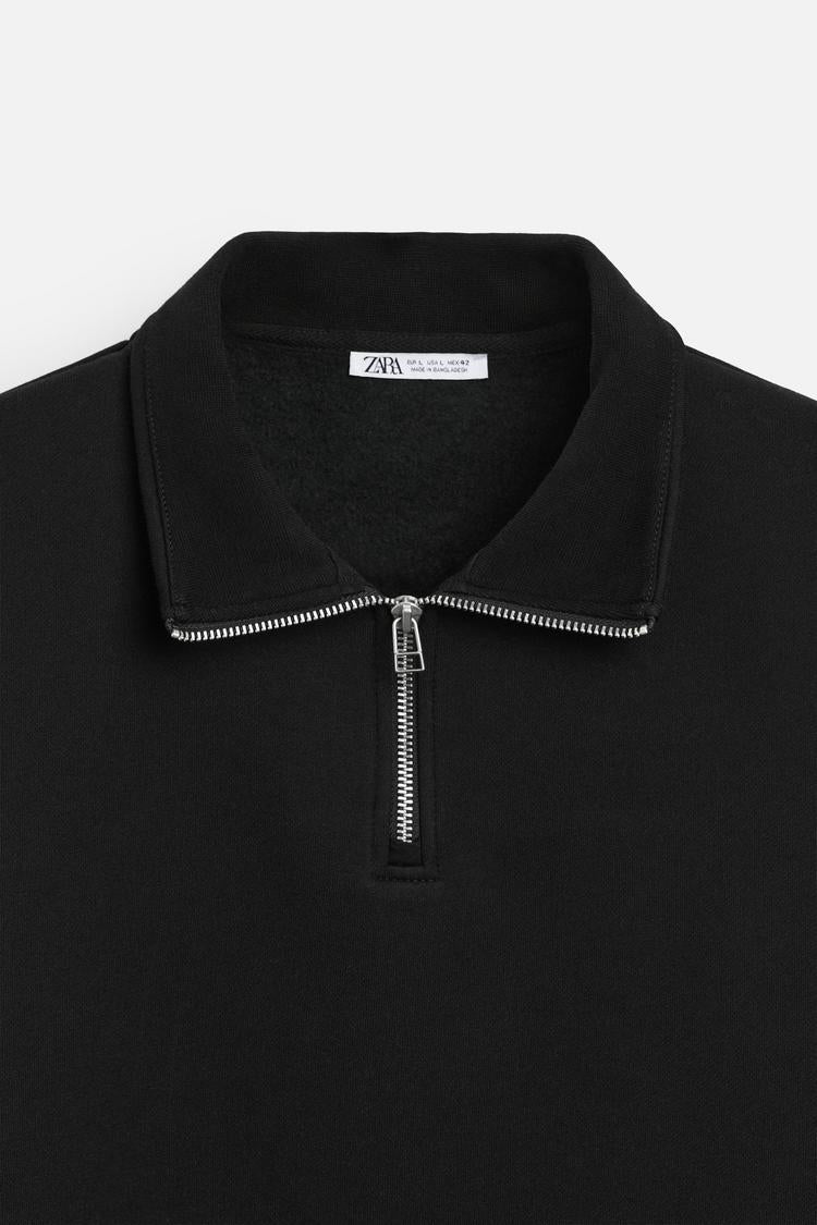 Sweat a zip sur le col - Noir