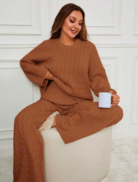 Ensemble pull 2 pièces Top manches longues - Marron