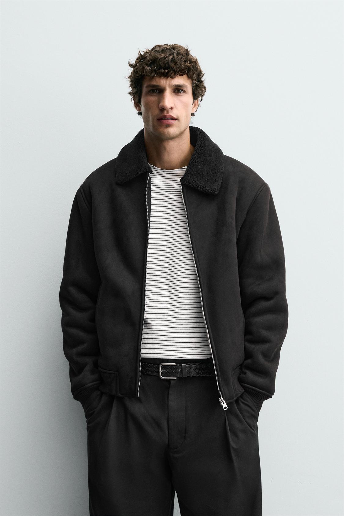 VESTE EFFET DAIM COMBINÉ