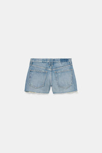 SHORT EN DENIM TRF DÉCHIRURES TAILLE MOYENNE