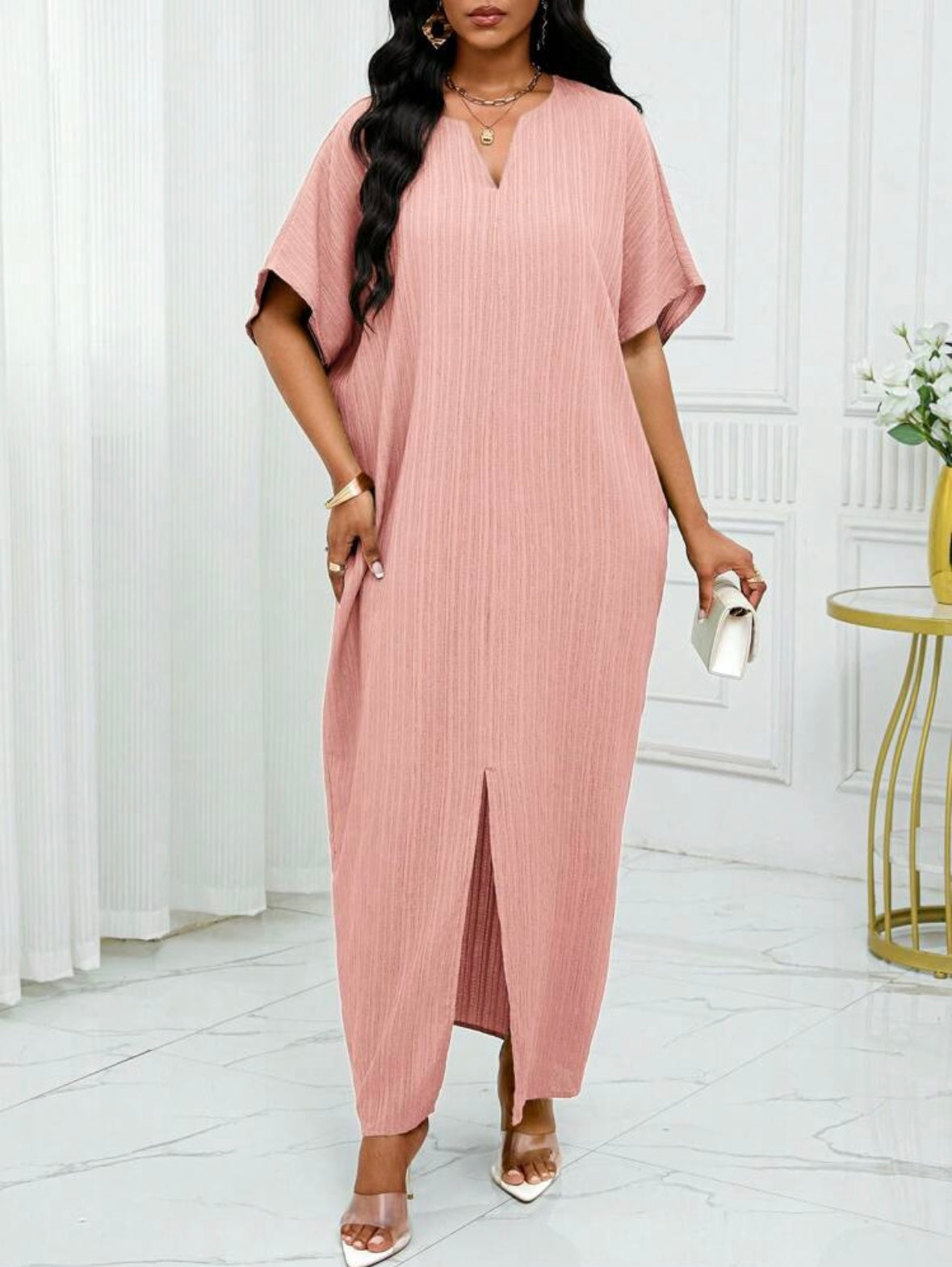 Robe caftan - Rose bonbon