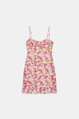 ROBE COURTE DRAPÉE IMPRIMÉ FLEURI