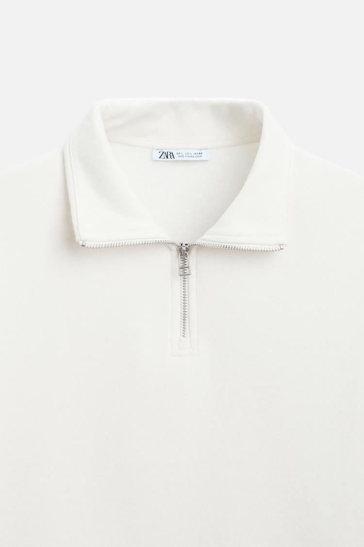 Sweat a zip sur le col - Noir