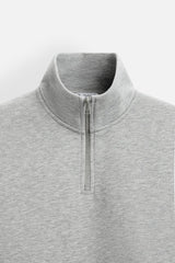 Sweat a zip sur le col - Noir