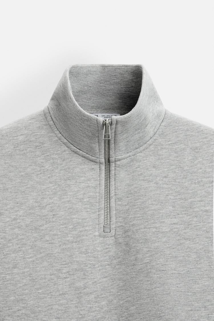 Sweat a zip sur le col - Noir