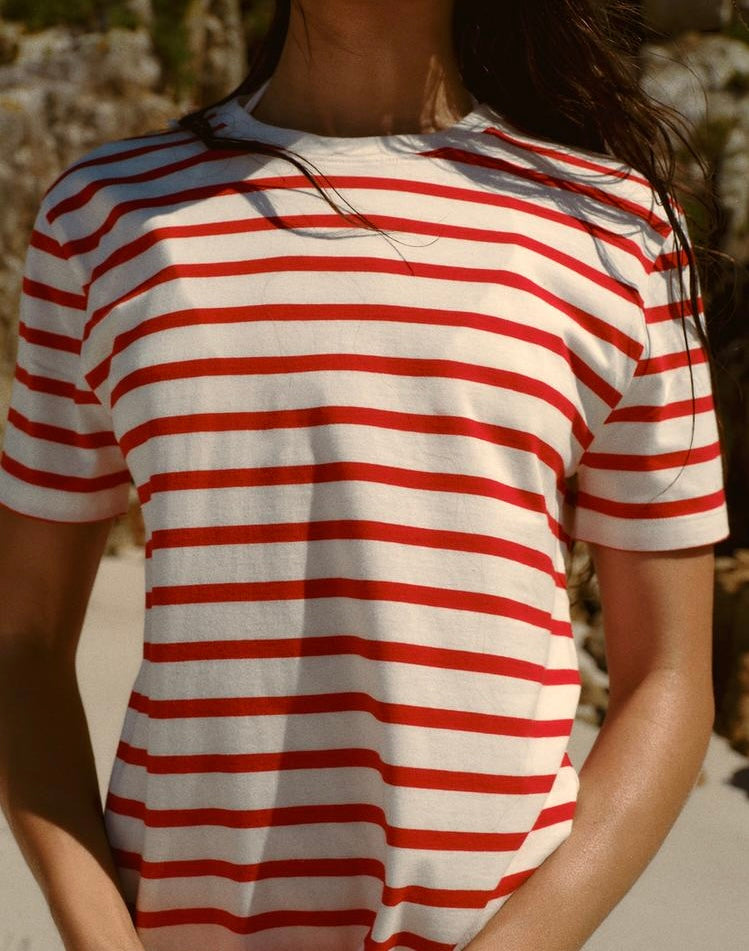 T-shirt coton basique à rayures