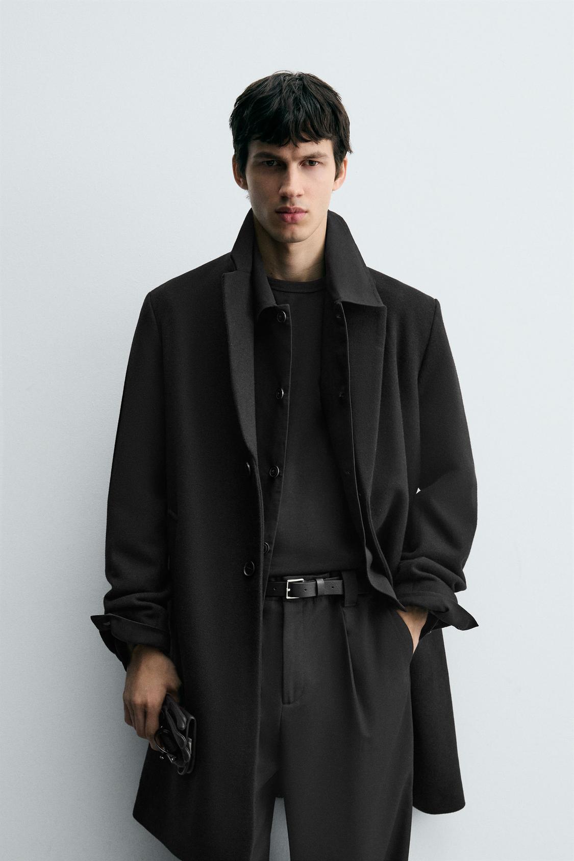 MANTEAU REGULAR FIT AVEC LAINE
