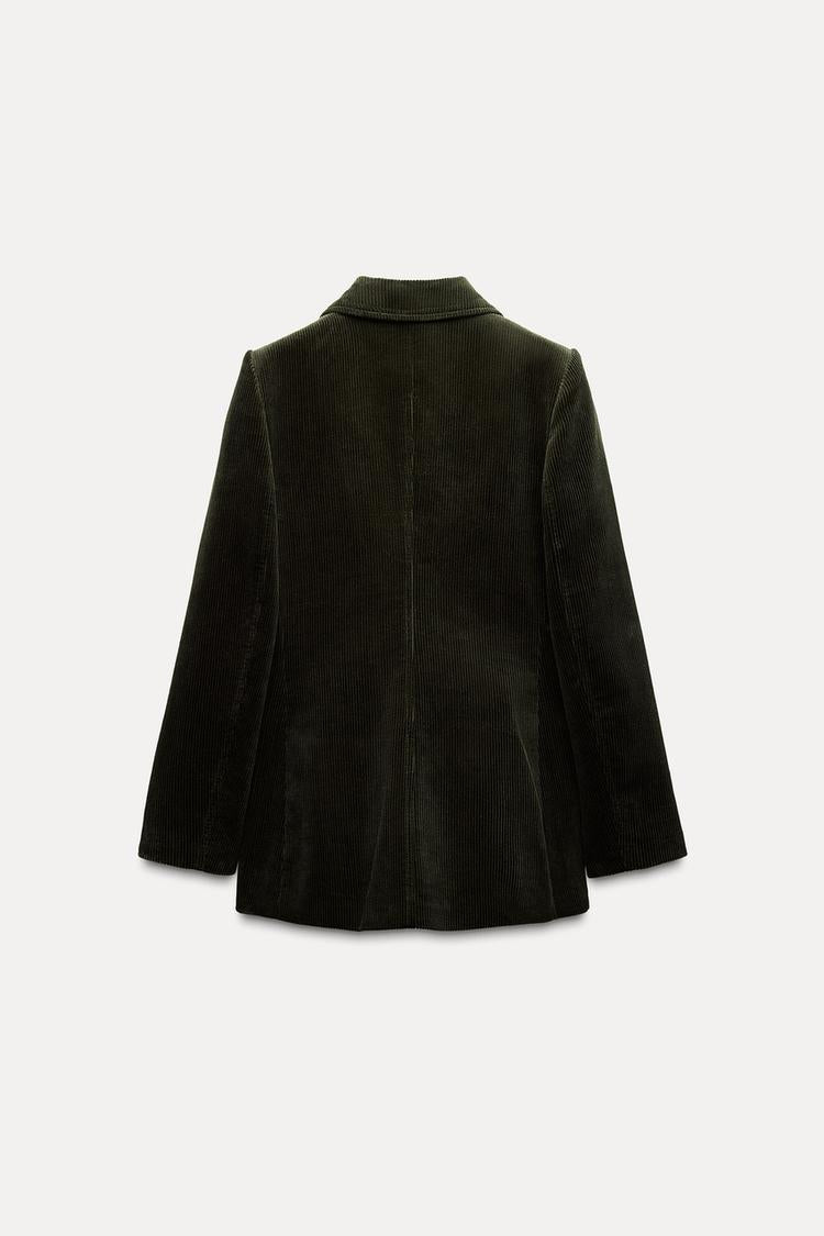 Veste en velours côtelé à boutonnage croisé zw collection
