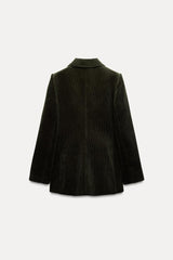 Veste en velours côtelé à boutonnage croisé zw collection
