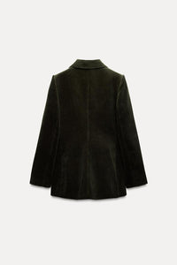 Veste en velours côtelé à boutonnage croisé zw collection