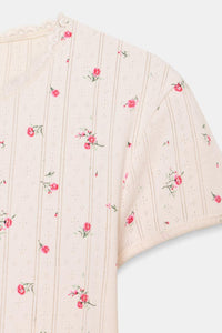 T-SHIRT POINTELLE FLEURS