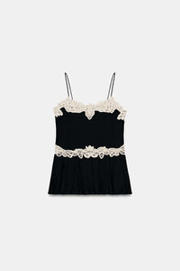TOP DENTELLE CONTRASTÉE ZW COLLECTION