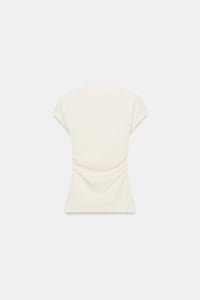 T-SHIRT DRAPÉ EN LIN