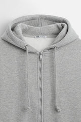 Sweat à capuche zip - Blanc Cassé