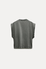T-shirt épais effet délavé - Blanc