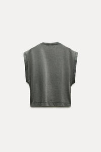 T-shirt épais effet délavé - Blanc