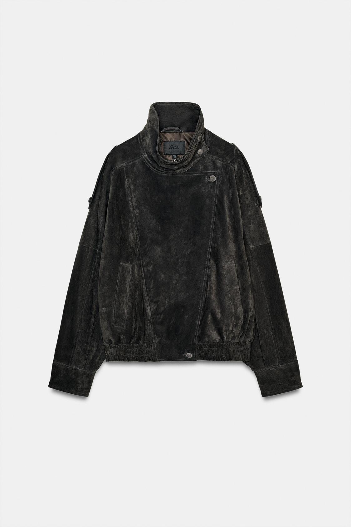 BLOUSON DE MOTARD 100% CUIT DAIM BOUTONS REVÊTUS
