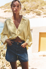 CHEMISE MANCHE LARGE AVEC LIN