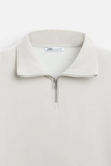 Sweat a zip sur le col - Noir