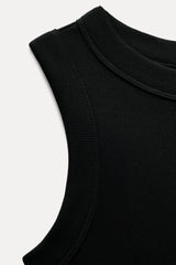 T-shirt a rib large - Noir
