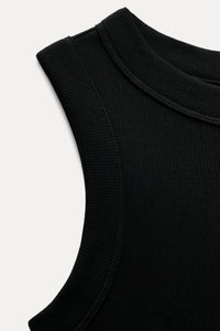 T-shirt a rib large - Noir