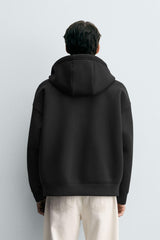 SWEAT À CAPUCHE EFFET NEOPRÈNE