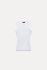 T-shirt a rib large - Noir