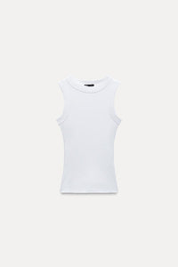 T-shirt a rib large - Noir
