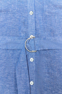 ROBE MI-LONGUE EN LIN AVEC CEINTURE