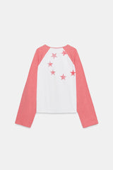 T-SHIRT FLAMÉ À MANCHES RAGLAN