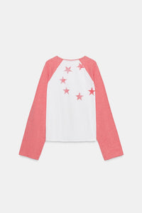 T-SHIRT FLAMÉ À MANCHES RAGLAN