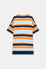 ROBE POLO EN MAILLE À RAYURES