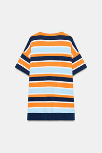 ROBE POLO EN MAILLE À RAYURES
