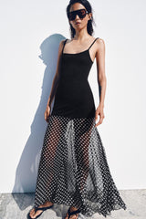 ROBE LONGUE BIMATIÈRE À POIS