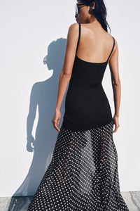ROBE LONGUE BIMATIÈRE À POIS