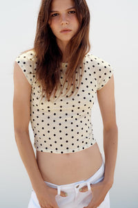 T-SHIRT SUPIMA MANCHES COURTES À POIS